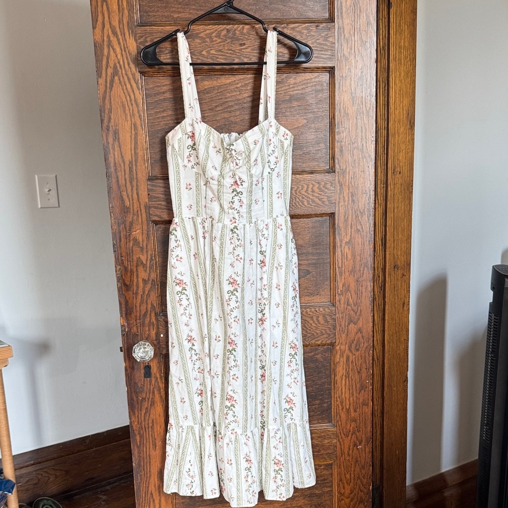 Reformation Floral White Sundress